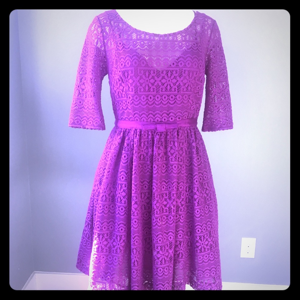 Plenty By Tracy Reese Dress Purple Lace